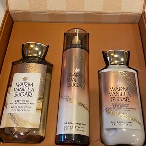 Bath & Body Works Warm Vanilla Sugar 3 Piece Set Brand New Box Set!